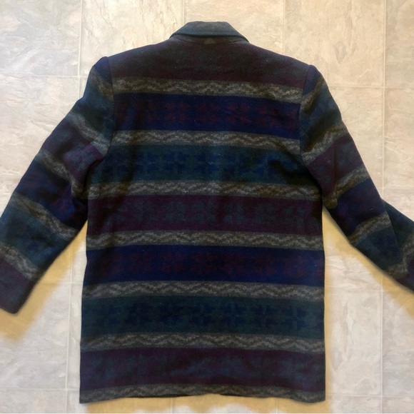 Vintage TRIBAL Sportswear Clover Pattern Wool Blend Blazer - Picture 6 of 9